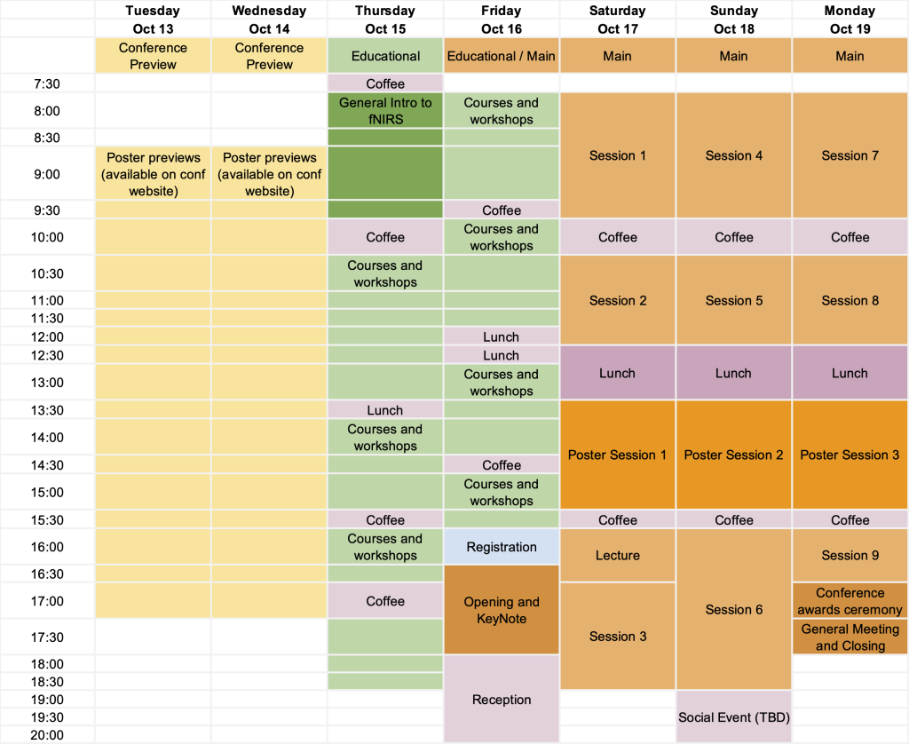 Schedule at a glance